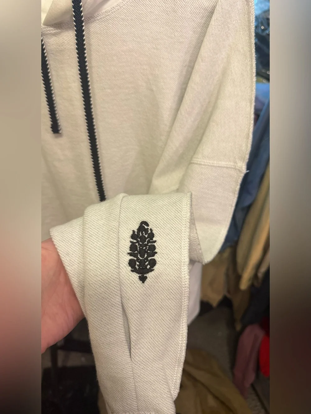NWT Free People FP Movement End Game Hoodie - white Heather grey combo - small